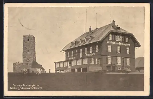 AK Feldberg / Schwarzwald, Feldbergturm und Gasthaus zum Feldbergturm