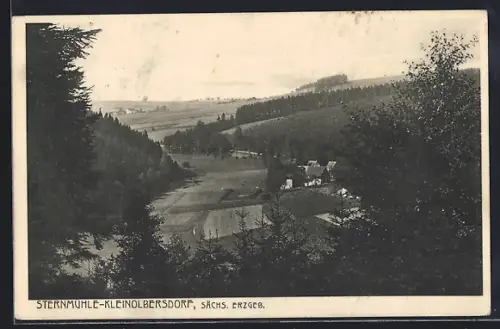 AK Sternmühle-Kleinolbersdorf /Sächs. Erzgeb., Ortsansicht aus der Vogelschau