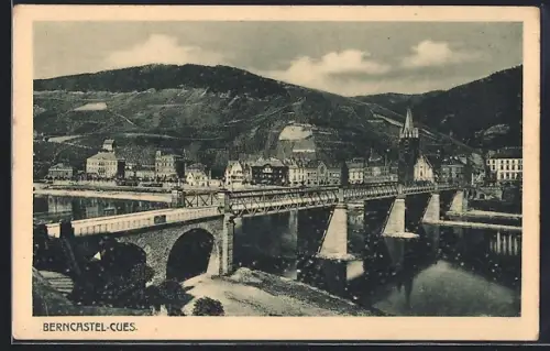 AK Berncastel-Cues, Ortsansicht aus der Vogelschau