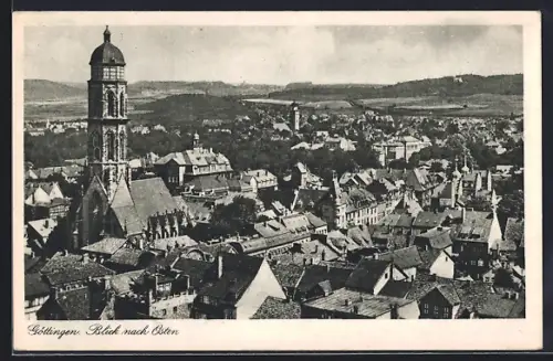 AK Göttingen, Blick nach Osten mit Kirche