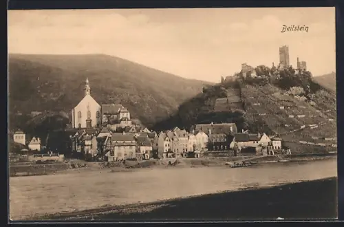 AK Beilstein / Mosel, Teilansicht mit Ruine