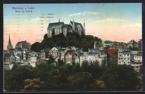 AK Marburg a. Lahn, Blick auf Schloss