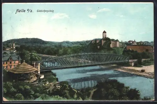 AK Halle a /S., Giebichenstein mit Brücke
