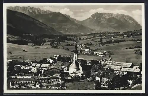 AK Reit im Winkl, Panorama mit Kaisergebirge