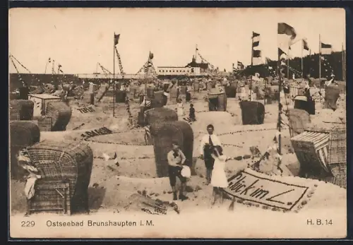 AK Brunshaupten i. M., Ostseebad, Strandpartie