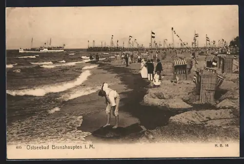 AK Brunshaupten i. M., Ostseebad, Strandpartie