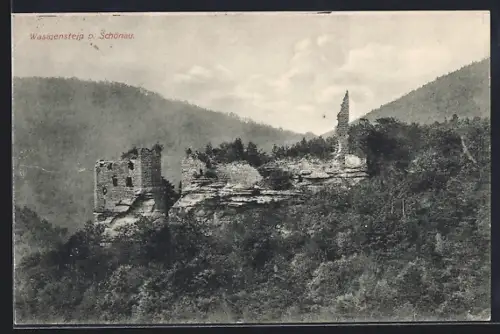 AK Wasigenstein b. Schönau, Ruine mit Panorama