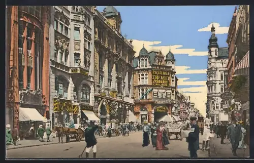 AK Berlin, Friedrichstrasse mit Passanten und Kutschen