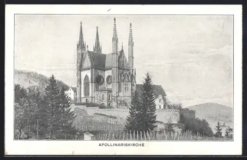 AK Remagen, Blick zur Appolinariskirche