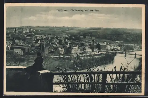 AK Werden, Blick vom Plattenweg auf den Ort
