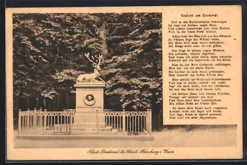 AK Thale-Treseburg i. Harz, Pfeils-Denkmal