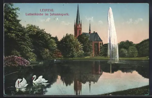 AK Leipzig, Lutherkirche im Johannapark