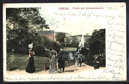 AK Leipzig, Partie am Schwanenteich