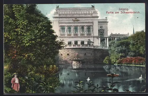 AK Leipzig, Partie am Schwanenteich