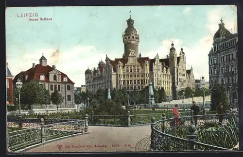 AK Leipzig, Partie am neuen Rathaus