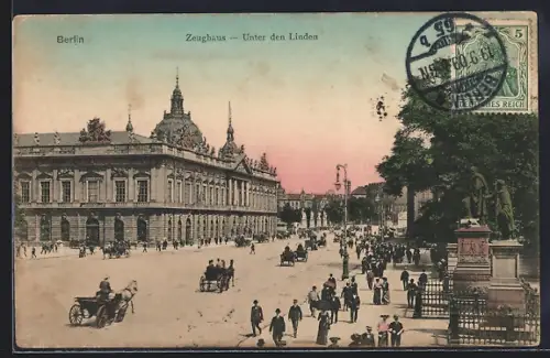 AK Berlin, Unter den Linden, Zeughaus mit Kutschen