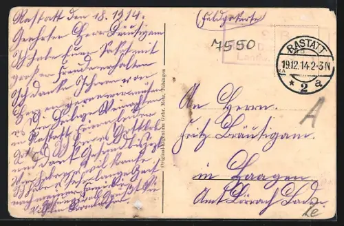 Künstler-AK Rastatt, Schloss