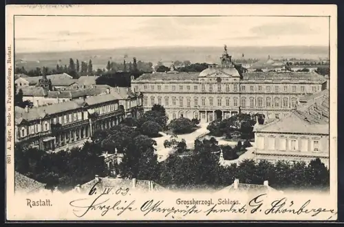 AK Rastatt, Ansicht vom Grossherzogl. Schloss