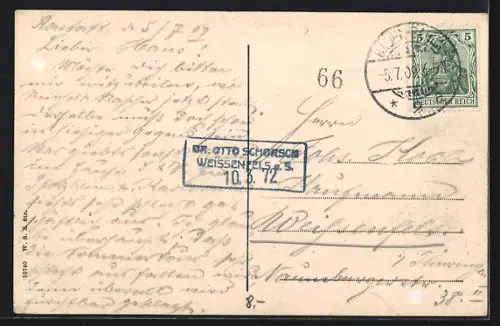 AK Rastatt, Schloss mit Bäumen