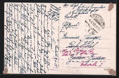 AK Rastatt, Blick auf das Schloss