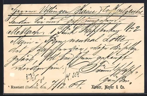 AK Rastatt /Baden, Kirner, Meyer & Co.
