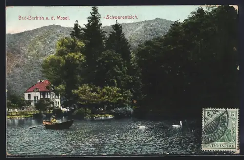 AK Bad-Bertrich a. d. Mosel, Partie am Schwanenteich