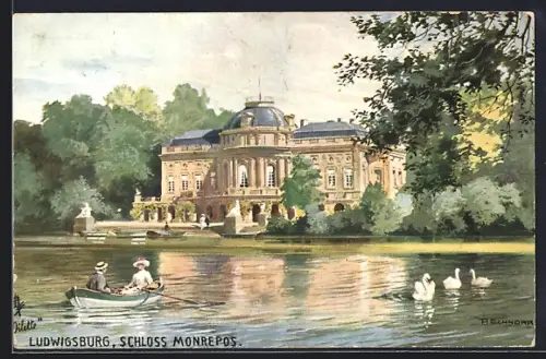 Künstler-AK Ludwigsburg / Württ., Schloss Monrepos