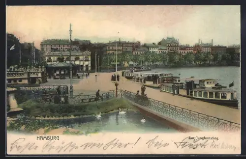 AK Hamburg-Neustadt, Partie am Jungfernstieg