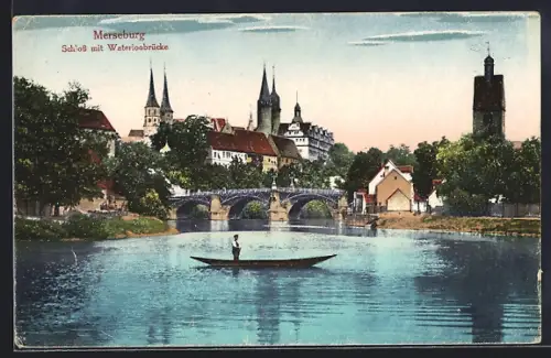 AK Merseburg, Schloss mit Waterloobrücke