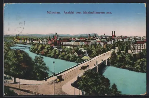 AK München, Ansicht vom Maximilianeum aus