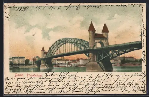 AK Bonn, Partie an der Rheinbrücke