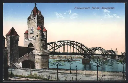 AK Mainz /Rhein, Kaiserbrücke