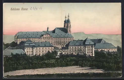 AK Bad Staffelstein, Schloss Banz aus der Vogelschau