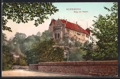 AK Nürnberg, Burg von Westen