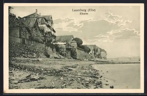 AK Lauenburg / Elbe, Häuser an der Elbseite