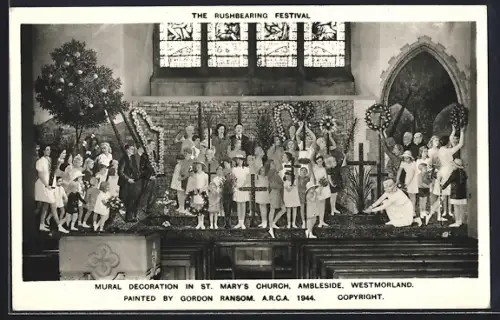 AK Ambleside /Westmorland, Mural Decoration in St. Mary`s Church