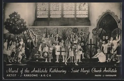 AK Ambleside, Mural of the Ambleside Rushbearing in Saint Mary`s Church