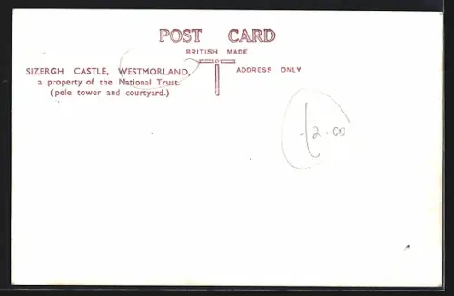 AK Westmorland, Sizergh Castle, Pele tower and courtyard