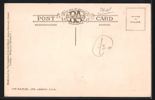 AK Aston Rowant, A Glimpse of the Chiltern Hills from Garden, Lambert Arms Hotel