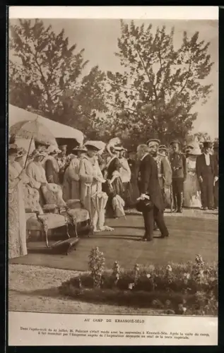 AK Krasnoje Selo, Zar Nikolaus von Russland mit Gästen