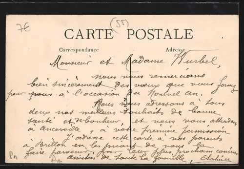 AK Ancerville, Église et Rue Franchot