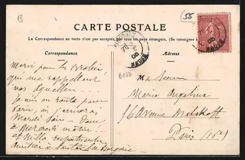 AK Spincourt, Pont sur l`Othain avec reflets dans l`eau et arbres environnants