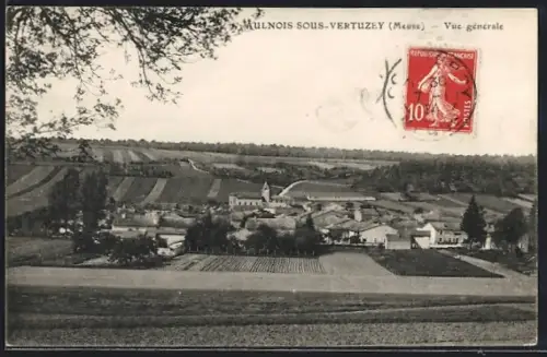 AK Mulnois-sous-Vertuzy /Meuse, Vue générale du village et des champs environnants