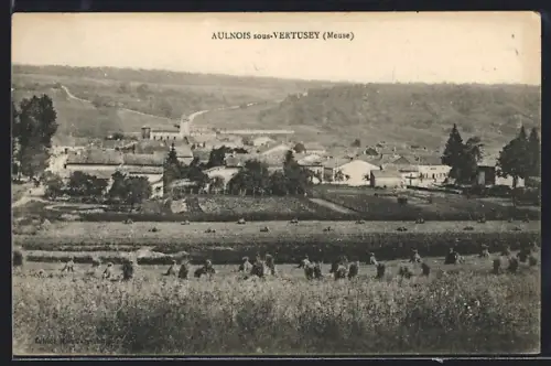 AK Aulnois-sous-Vertuzey /Meuse, Vue du village et des champs environnants