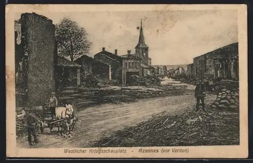 AK Azannes vor Verdun, Westlicher Kriegsschauplatz