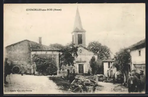AK Courcelles-aux-Bois /Meuse, Vue de l`église et des maisons du village