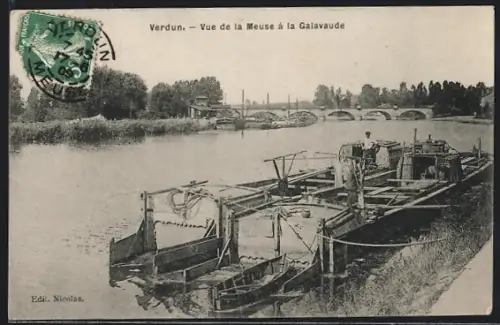 AK Verdun, Vue de la Meuse à la Galavaude