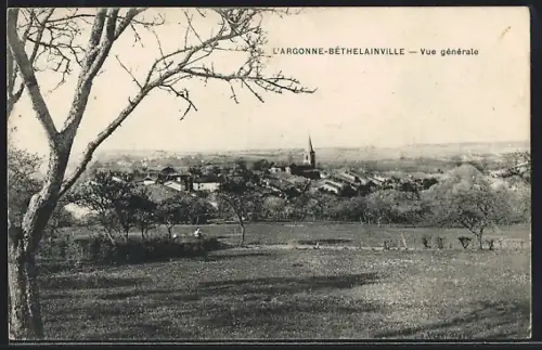 AK Béthelainville, Vue générale de L`Argonne-Béthelainville avec paysage environnant