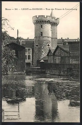 AK Ligny-en-Barrois, Tour des Princes de Luxembourg et vue sur le canal