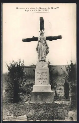 AK Vacherauville, Monument à la gloire des Chasseurs de Driant
